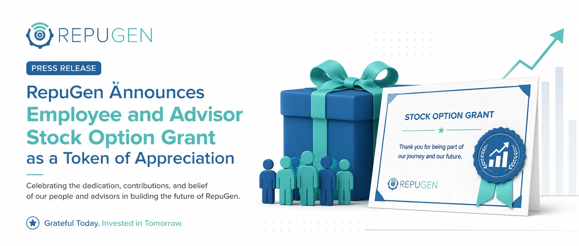 RepuGen Announces Employee and Advisor Stock Option Grant as a Token of Appreciation